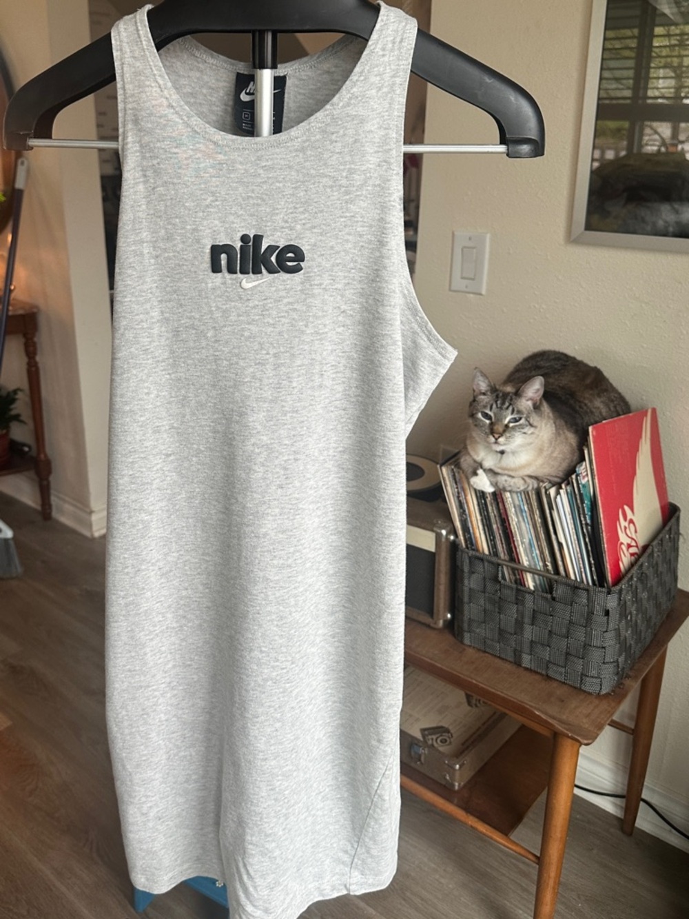 Nike Light Gray Sleeveless Tank Dress with Logo
